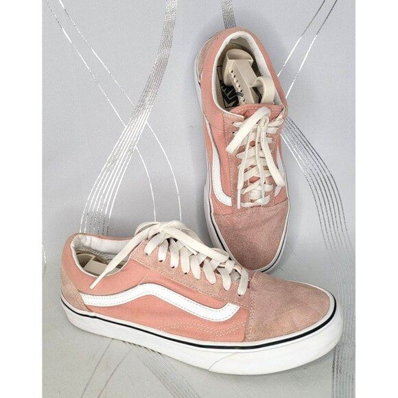 Vans‎ Old Skool Pink Suede Canvas Sneakers Women’s Size 9.5 Low Top Skate Shoes - Picture 2 of 12